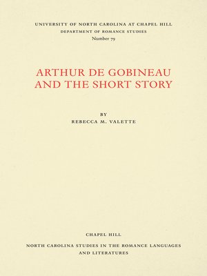 cover image of Arthur de Gobineau and the Short Story